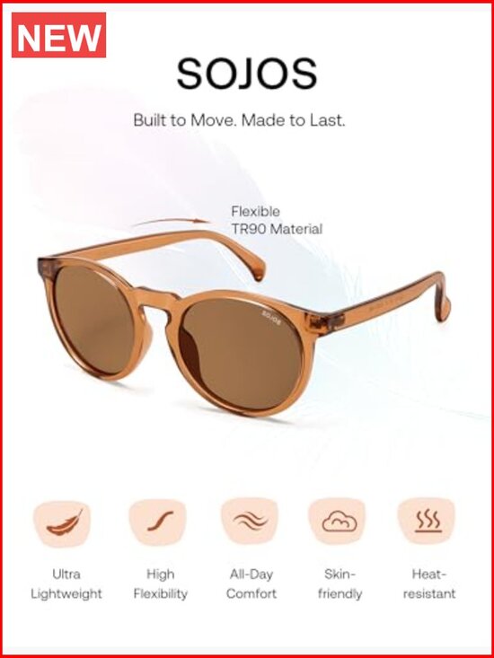 Polarized Round Sunglasses UV400 Protection TR90 Frame main image 5